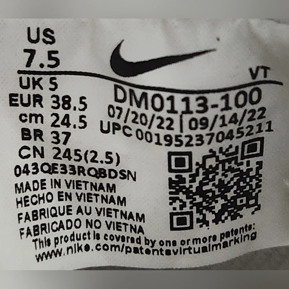 Nike Court Vision Alta Triple White Shoes Women's Size 7.5 - Picture 9 of 9